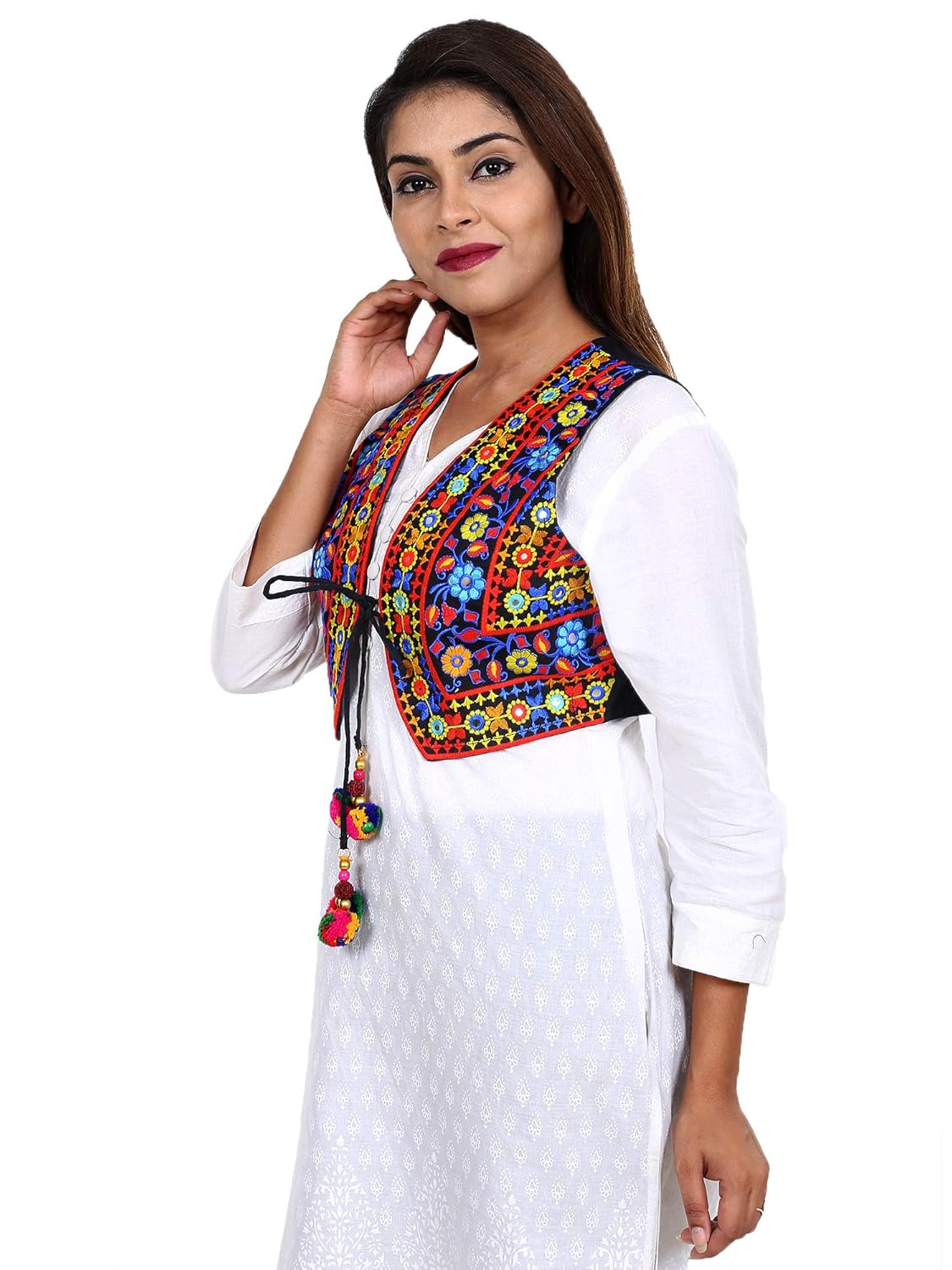 craft trade women's cotton handmade traditional embroiderd short kutchi jacket