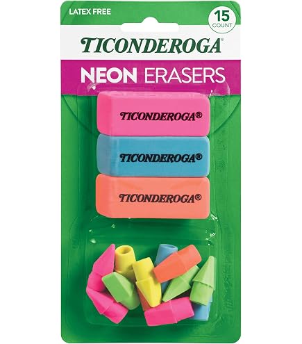 Ticonderoga Borradores En Forma De Lápiz, Colores Neón, 3