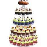 Cupcake Stand, 5 Tier Large Cupcake Stand for 50 Cupcakes, Round Tiered Cupcake Holder, Clear Acrylic Cup Cake Tower Stand, Dessert Table Display Set for Party, Wedding, Birthday, Party, Halloween