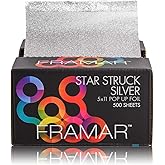 Framar Silver Hair Foils For Highlighting - Pop Up Hair Foil For Hair Highlighting, Highlight Foils For Hair, Aluminum Foil Sheets, Salon Foils For Hair Stylist, Non Slip 500 Pop Up Foil Sheets