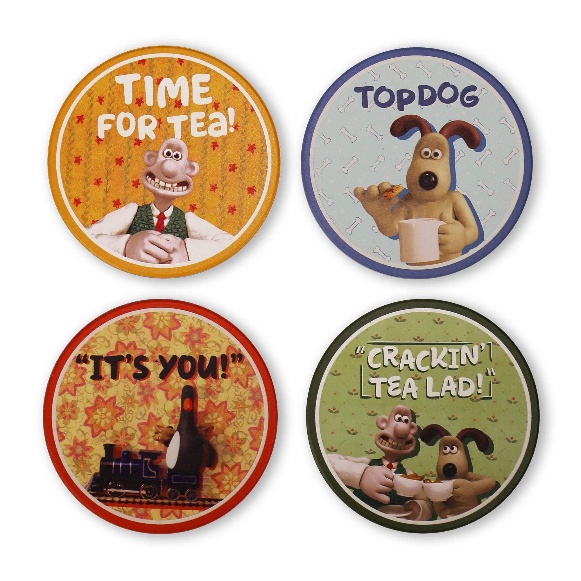 Aardman - Coasters - Wallace & Gromit Set of 4 Ceramic Coasters