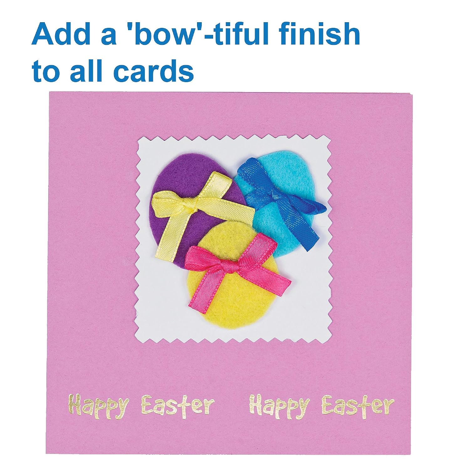 Baker Ross EV5902 Self-Adhesive Multicoloured Satin Ribbon Bows (Pack of 72) For Card Making Embellishments - Image 4