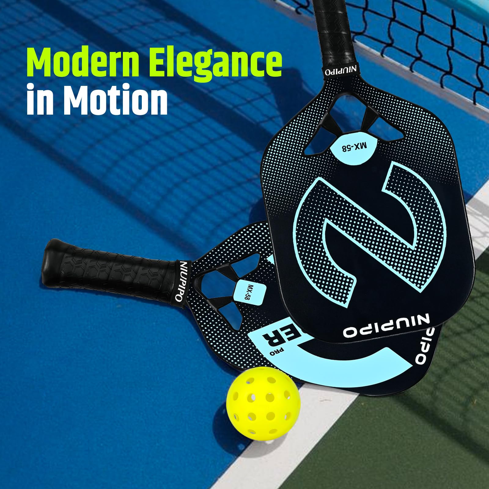 niupipo Pickleball Paddles Set of 2/4/1, USAPA Approved Graphite Carbon Fiber Pickleball Rackets, Polypropylene Honeycomb Core, Cushion 4.72In Grip, Bag/Cover, Pickle Ball Paddle Set for Men Women