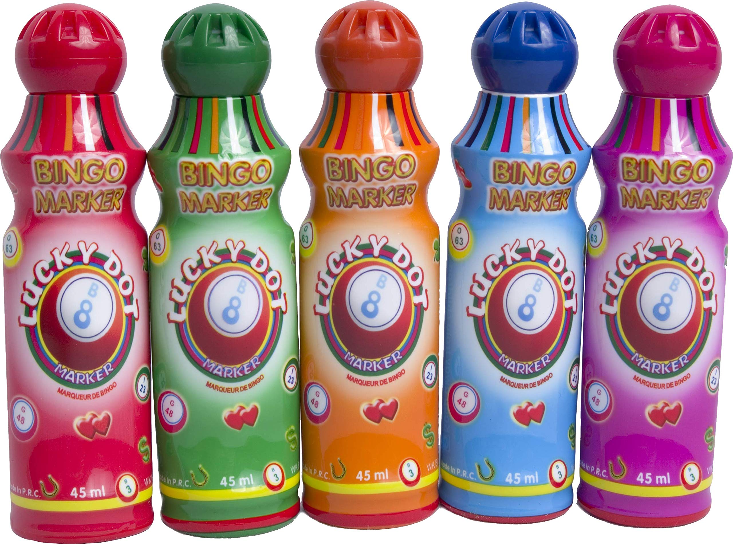 Thomas & Anca Club Supplies Ltd 5x 45ml Bingo Dabbers Dauber Markers Mixed Colours for Bingo Tickets