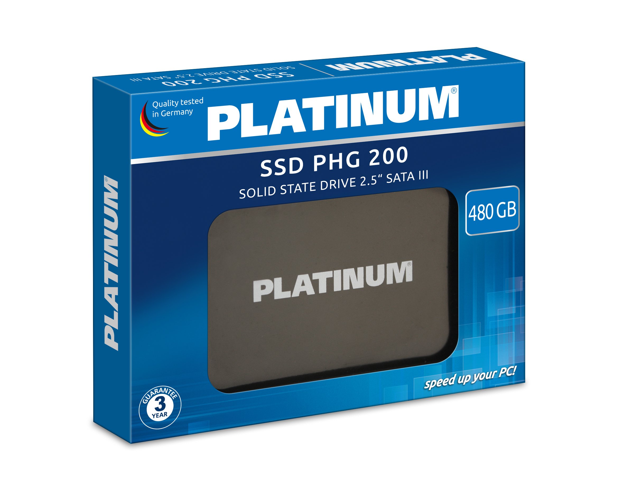 PLATINUM PHG 200│ 2.5 Inch Internal SSD Hard Drive │ 480 GB │ for Notebook, Laptop and PC, SATA III