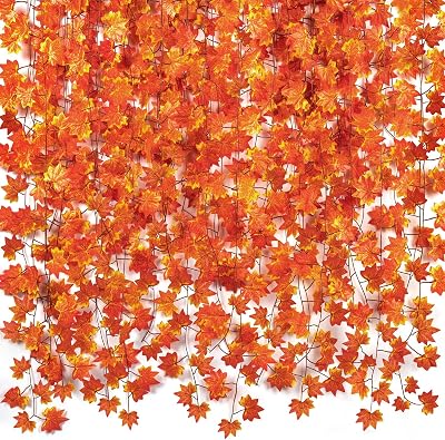 Guirlande de Feuilles D'érable Artificielles,5 Pcs