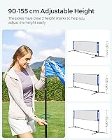 SONGMICS 4 m Badminton Net Volleyball Net Adjustable Height Poles Portable Set view 3