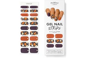 MOYOU LONDON Semi Cured Gel Nail Strips Flower 20 Pcs. UV Gel Nail Wraps for Salon-Quality Manicure, Easy to Apply, Trim, & Remove