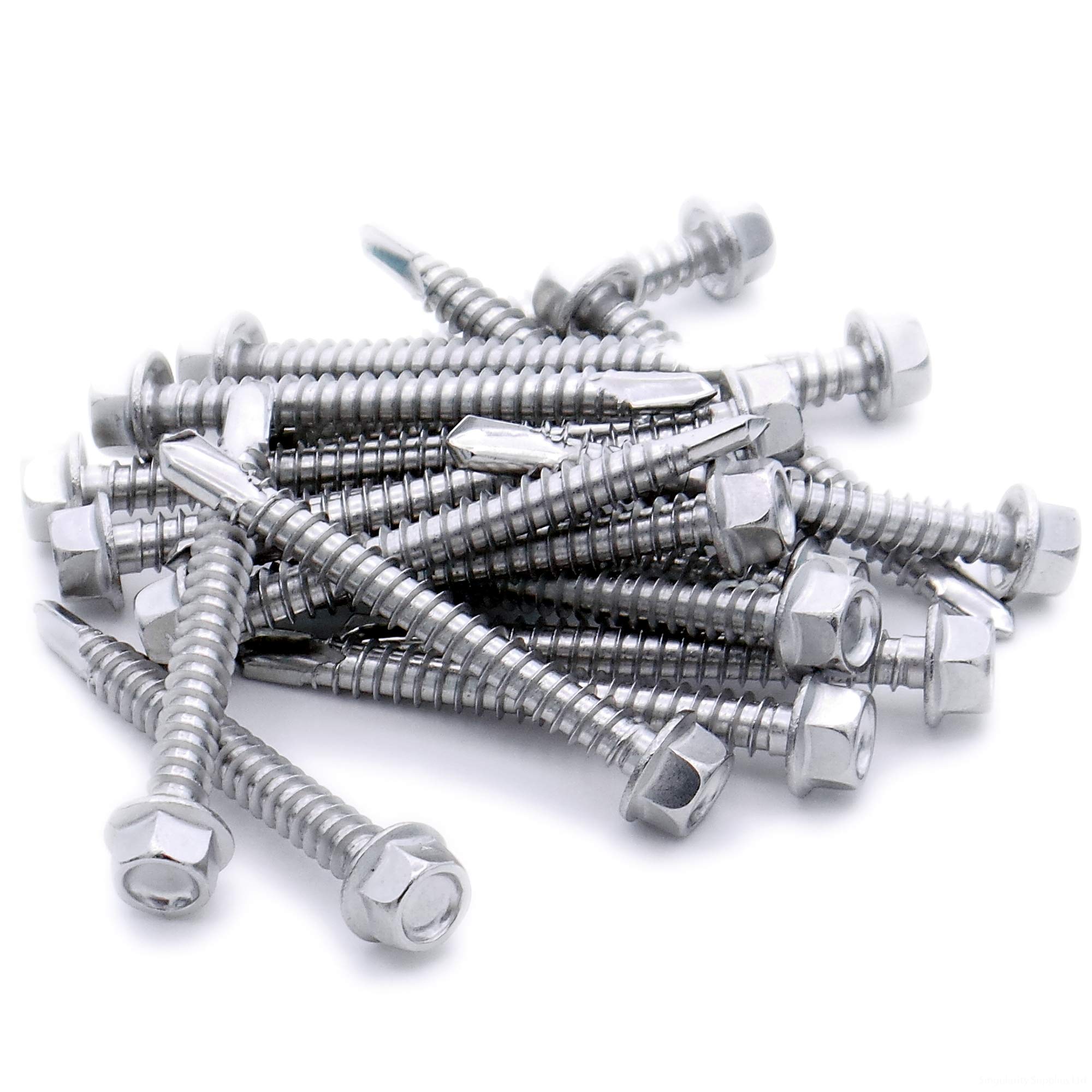 No.7 x 0.7 (3.9mm x 19mm) Hex Self-Drilling Screw (Flanged) - Stainless Steel (A2) (Pack of 20)