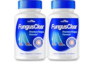 VIVE MD Fungus Clear Probiotic for Men and Women, Fungus Clear Advanced Formula for Nail Health Support with Vitamin C, Biotin, Zinc & Niacin - Maximum Strength, Fungus Clear Probiotic Reviews (2 Pack)