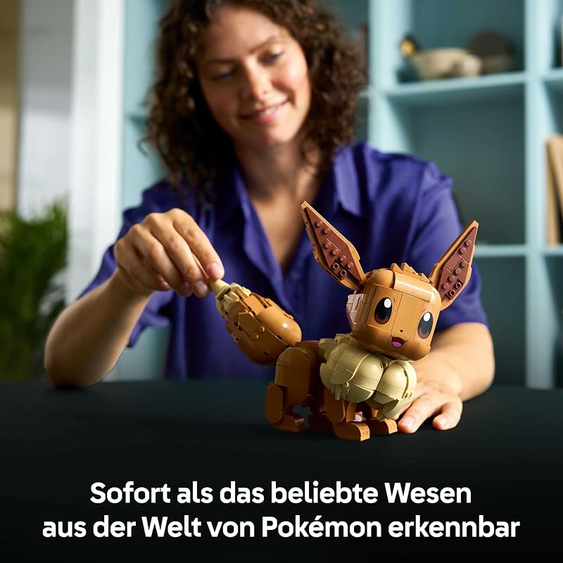 Pokémon Evoli Figur - Bauset für Erwachsene - Anime Modellbau mit beweglichen Gliedmaßen, Ohren und Schwanz - DIY Deko für Zimmer oder Schreibtisch - Sammler Geschenkidee für Gaming Fans – 72151