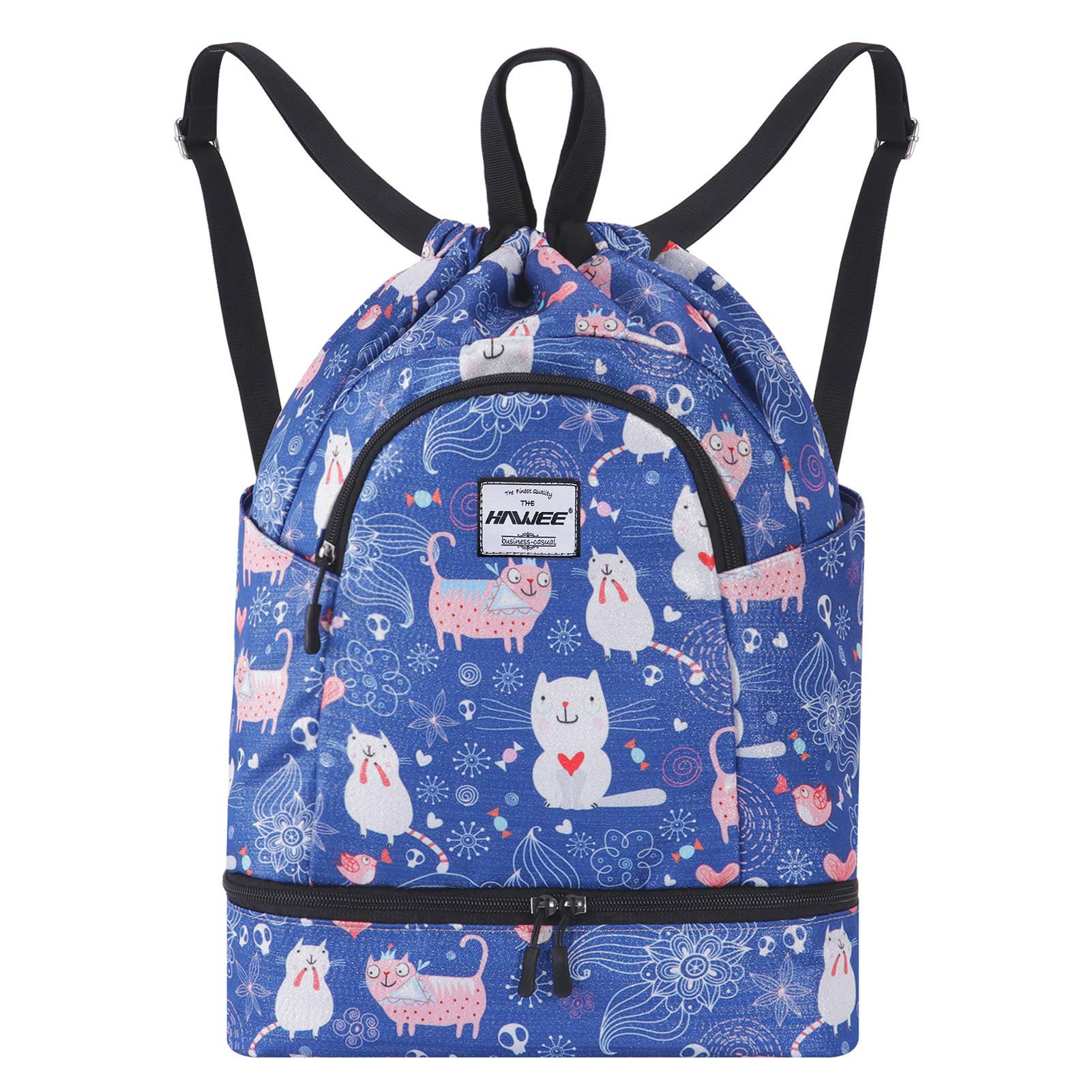 HAWEE Waterproof Drawstring Bags Backpack Large Gym Bag Drawstring Daypack Unisex for Women Men Daily Life School Outdoor Casual Sport Yoga Swim Beach โ image 1