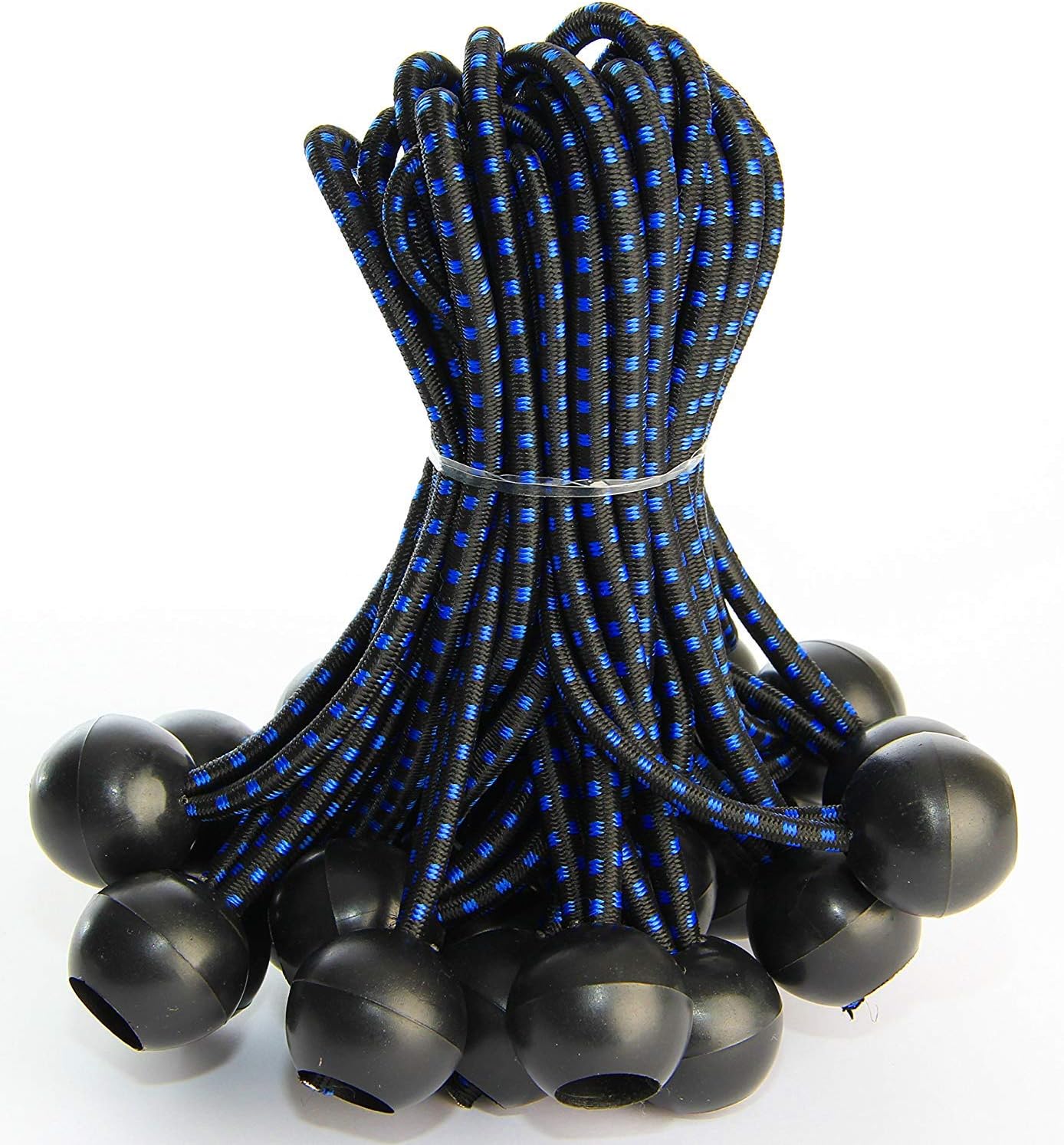 eHomeA2Z Ball Bungee Black Blue Heavy Duty Weather Resistant 5mm Thick For Camping Tarp Cargo Tent 6nch 9 inch 11 inch 21 pcs - - 