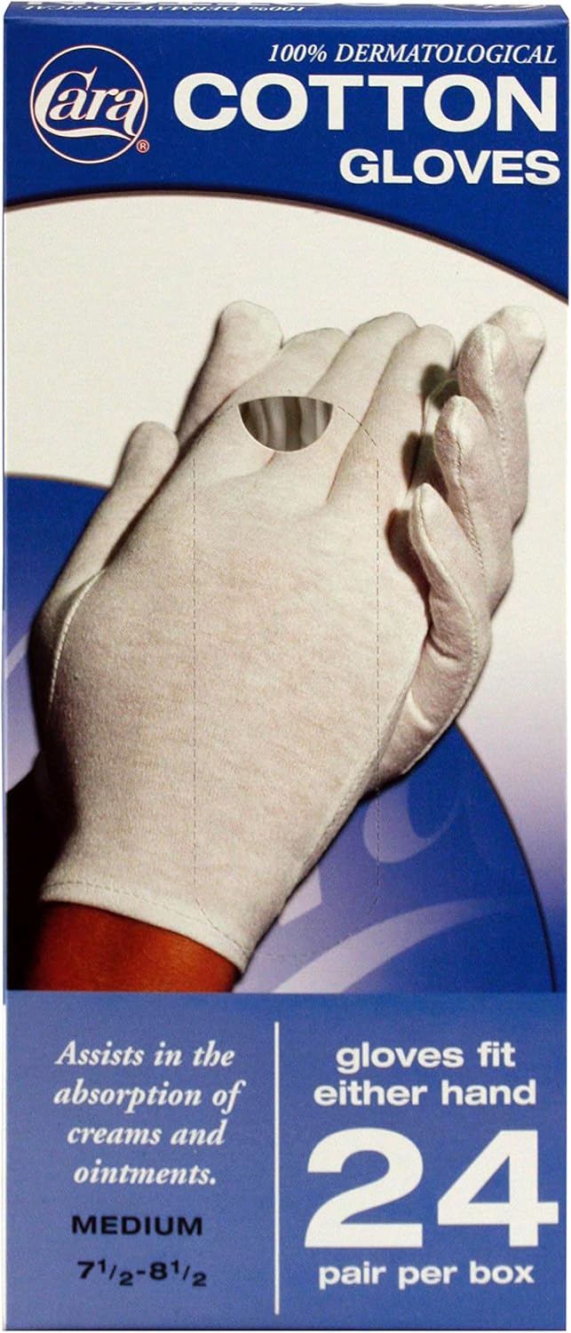 Cara Moisturizing Eczema Cotton Gloves, Medium, 24 Pair: Health & Personal Care