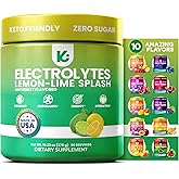 Keppi Electrolytes Powder – Lemon Lime Flavor 50 Servings – No Sugar Hydration Supplement with Potassium, Magnesium, Sodium – Keto, Vegan, Fasting-Friendly, Zero Calorie Electrolyte Drink
