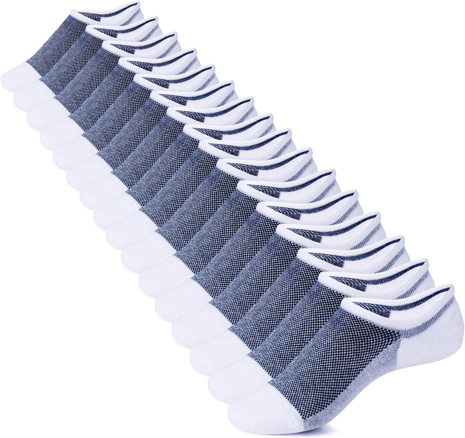 IDEGG No Show Socks Low Cut Cotton Casual Anti-slid Athletic Socks with Non Slip Grip for Men and Women