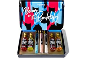 Thoughtfully Cocktails, Champagne and Prosecco Therapy Cocktail Mixer Gift Set, Includes 4 Flavored Champagne Toppers, 2 Cock