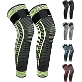 Ruilaibao Full Leg Compression Sleeves 2 Pack Long Knee Support for Men and Women for ACJ, Meniscus Tear, Arthritis