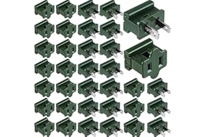 LAIAMER 40 PCS Christmas Lighting Slip Plug SPT-1 Female and SPT-1 Male Vampire Plug Zip Plug Gilbert Plug Slide Plug Electrical Plug Ends Female and Male for Xmas Halloween Holiday Party, Green
