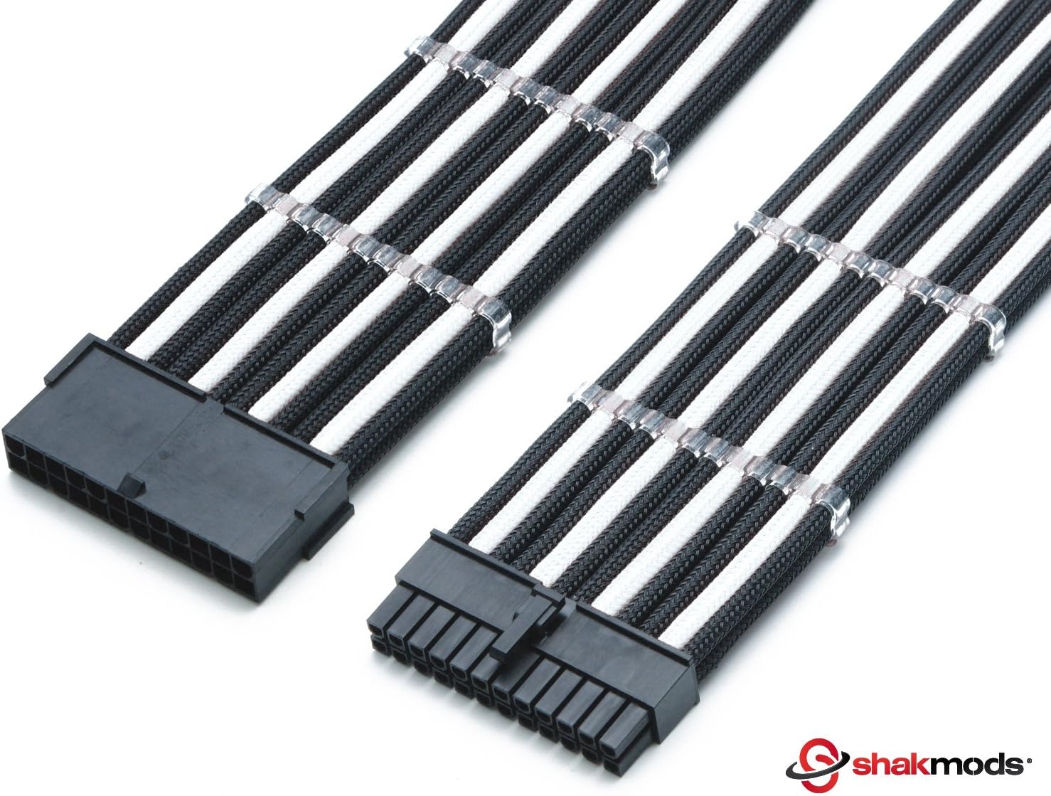 Shakmods 24pin ATX Mobo 30cm Black & Orange Sleeved Extension 2 - Foto 8