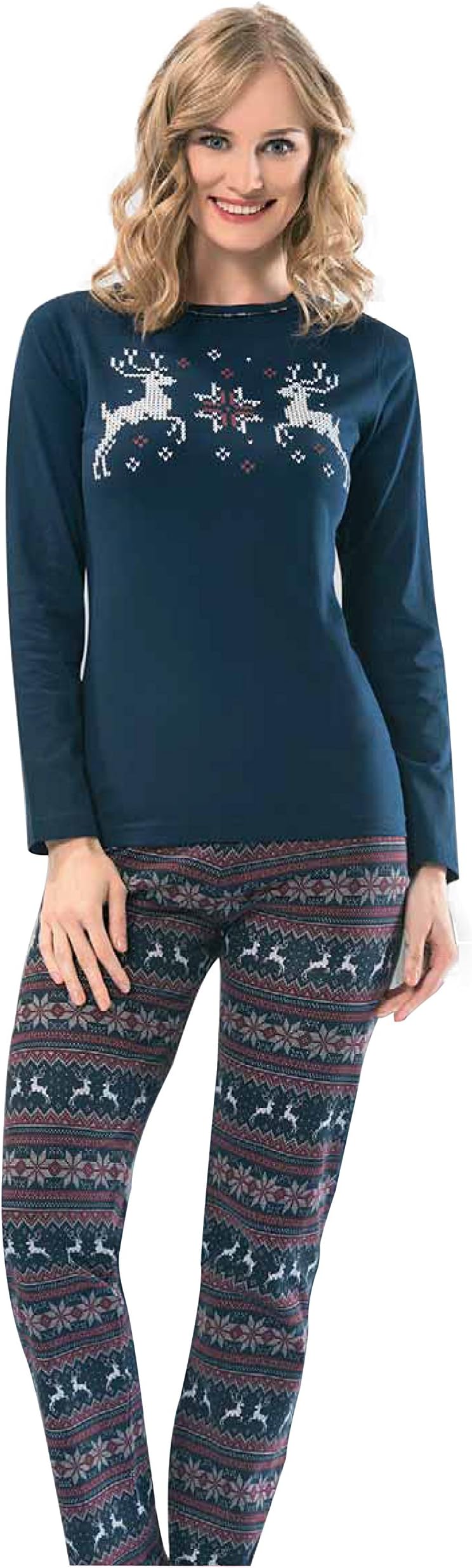 NBB Women's 100% Cotton Christmas Adult Nightgown & Pajamas Set
