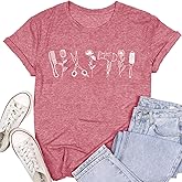 SUWATOIN Women Hairstylist Shirt Wildflower Hairdresser T-Shirt Hair Therapist Shirts