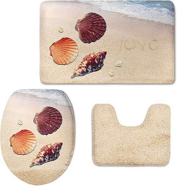 Pizding Juego de 3 alfombras de baño de franela + alfombra de contorno