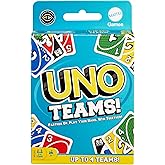 Mattel Games UNO Teams Card Game for Family Nights, Game Nights, Travel, Camping & Parties for Players 7 and Up in Up to Four