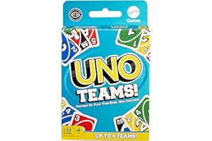 Mattel Games UNO Teams Card Game for Family Nights, Game Nights, Travel, Camping & Parties for Players 7 and Up in Up to Four