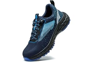 ISOOUS Steel Toe Shoes for Men Non Slip Work Shoes Women Lightweight Comfortable Safety Work Shoes for Men Puncture Proof Steel Toe Sneakers for Construction