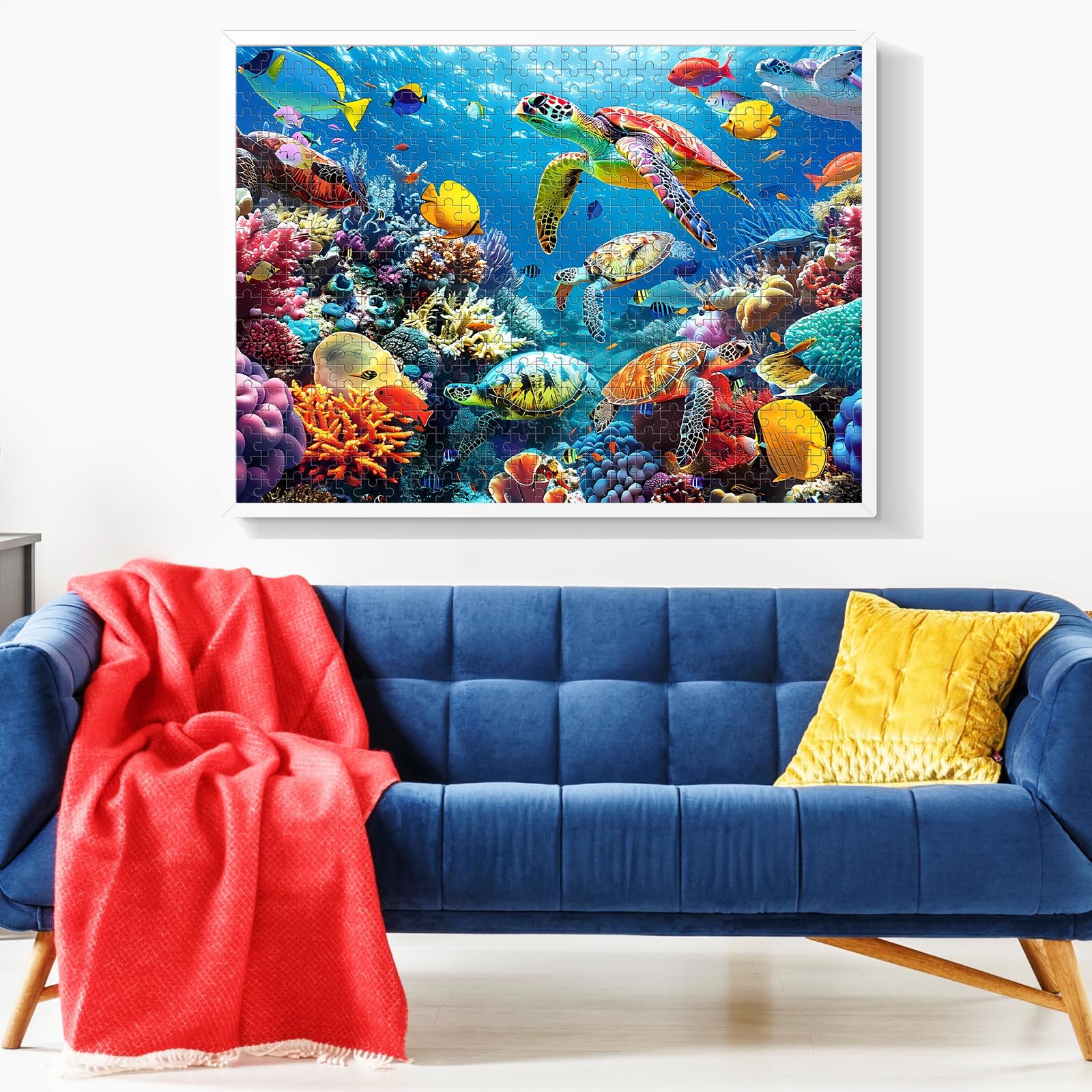 500 Piece Puzzle for Adults, Turtle Jigsaw Puzzles, Sea Animals Puzzles 500 Pieces, Birthday and Barious Holiday Party for Family Kids and Adults, Funny Puzzle for Adults, 20.5x15 in