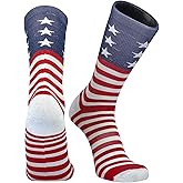 PEAR SOX USA Uncle Sam Stars and Stripes Red White Blue Crew Socks
