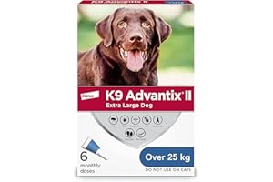 K9 Advantix II Flea and Tick Treatment for Extra Large Dogs weighing over 25 kg (over 55 lbs.)-6 doses