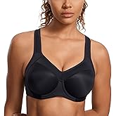 SYROKAN Women's Full Support High Impact Racerback Lightly Lined Underwire Sports Bra