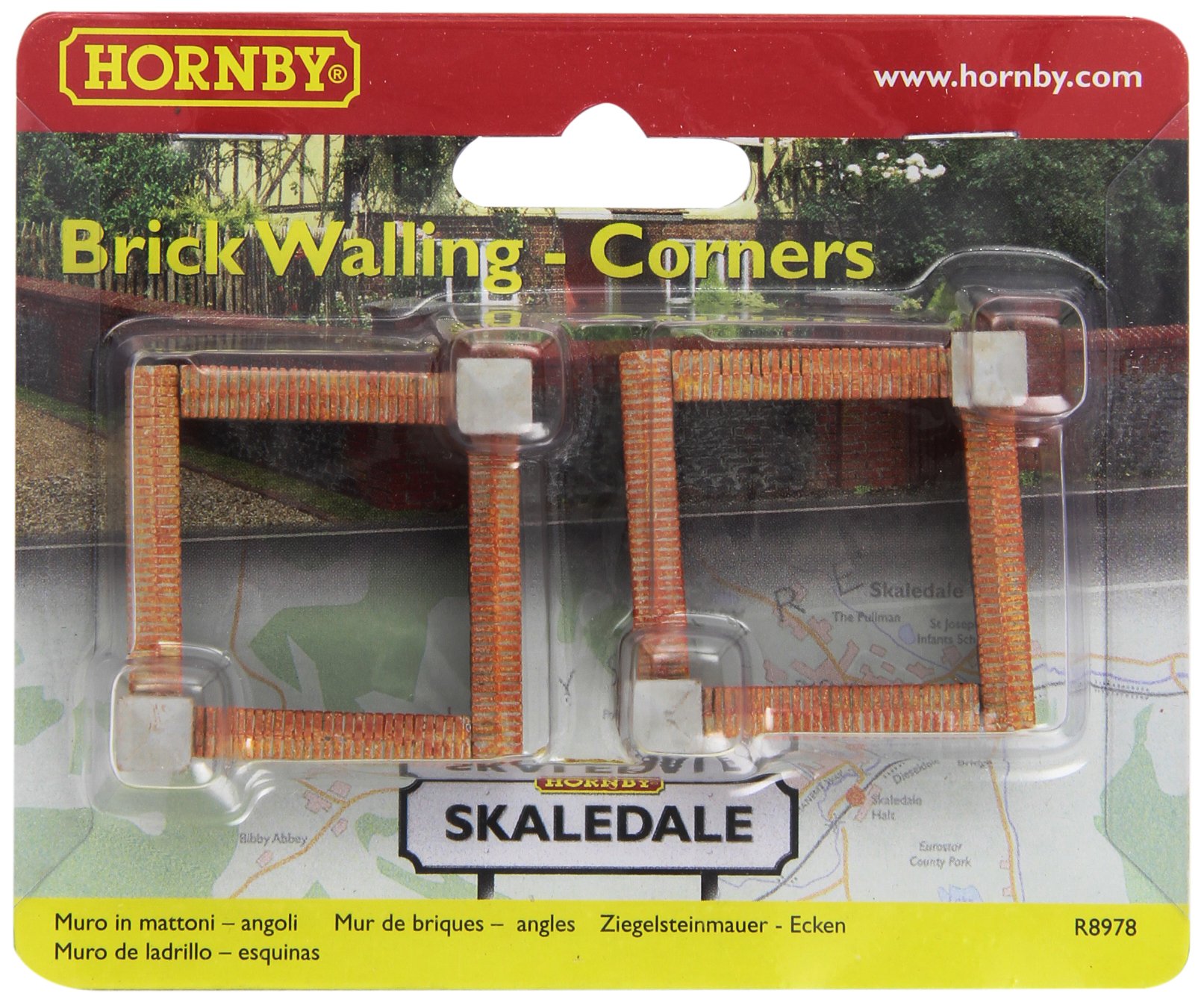 Hornby R8978 Skaledale 00 Gauge Brick Walling - Corners