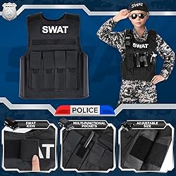 Luucio SWAT Police Costume for Kids, Kids Police
