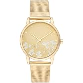 Nine West Women's Floral Dial Mesh Bracelet Watch
