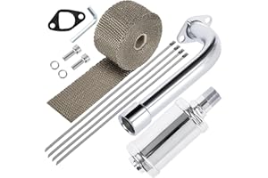 SOFO Predator 212 Exhaust Header Pipe Muffler Kit - for Honda 196cc 224cc 200cc GX160 GX200 6.5HP Engine,Coleman CT200u BT200X KT196,Baja MB200 GX160 GX200 Go Kart Mini Bike Performance Parts Chrome