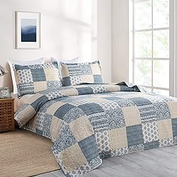 Plaid Quilt Set Queen Size Bedspread Coverlet