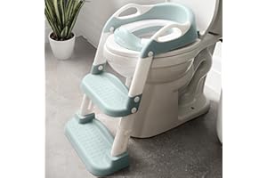 Jool Baby Potty Training Seat with 2 Step Ladder for Toddlers - Splash Guard, Adjustable Height (Aqua)