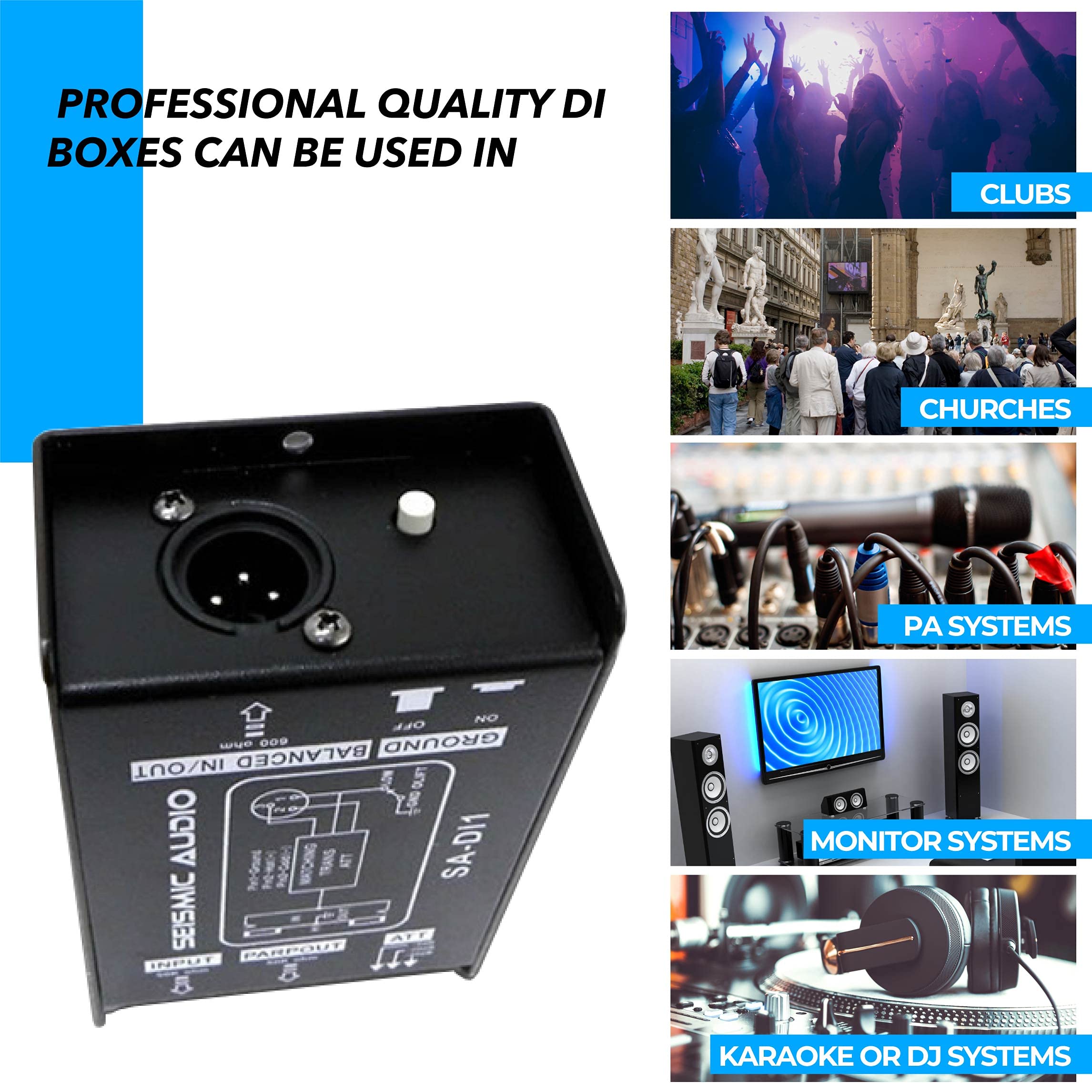 Mua Seismic Audio Speakers Passive Direct Box with Ground Left and Attenuator Switch DI Box