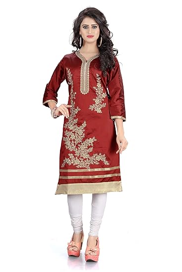 Womens Silk Regular Kurta