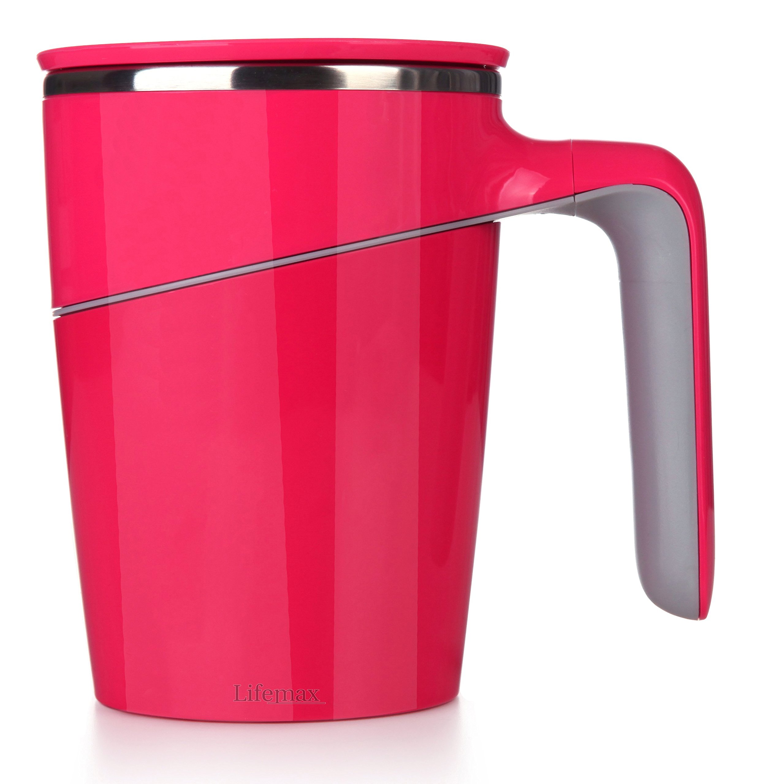 Lifemax Non-Tip Vacuum Cup with Suction Base, BPA-Free, 470ml, Spill-Resistant Mug with Lid – Ideal for Parkinson’s, Arthritis, Elderly & Active Lifestyles, Keeps Drinks Hot or Cold (Pink)