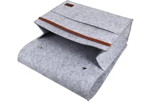COHEALI Light Grey Felt Bedside Organizer Bag, Large Capacity Hanging Storage Pouch for Sofa and Bedroom,