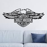 PLTZCRAFT Harley Eagle Logo Metal Wall Art, Motorcycle Garage Decor for Men, Garage Sign for Husband, Boyfriend, Father&rsquo;s, Biker Lovers Gift, Man Cave Sculptures