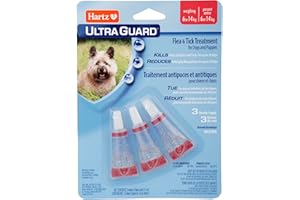 Hartz UltraGuard Flea & Tick Treatments for Dogs and Puppies - 6-14kg, 3 Monthly Treatments