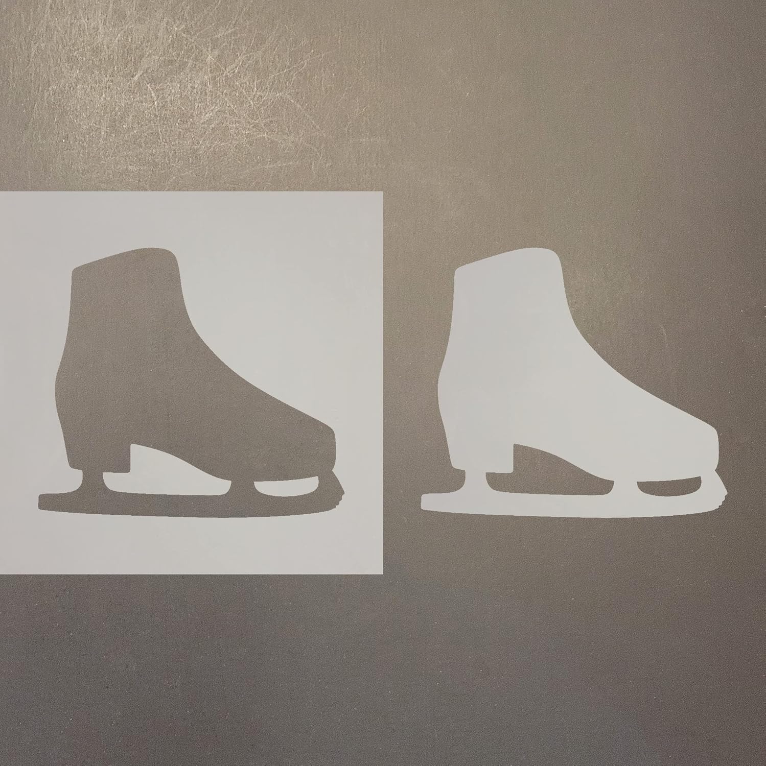Mixed Media - Ice Skate 2 Reusable Mylar Stencil - Art Craft Supplies 4 Inch