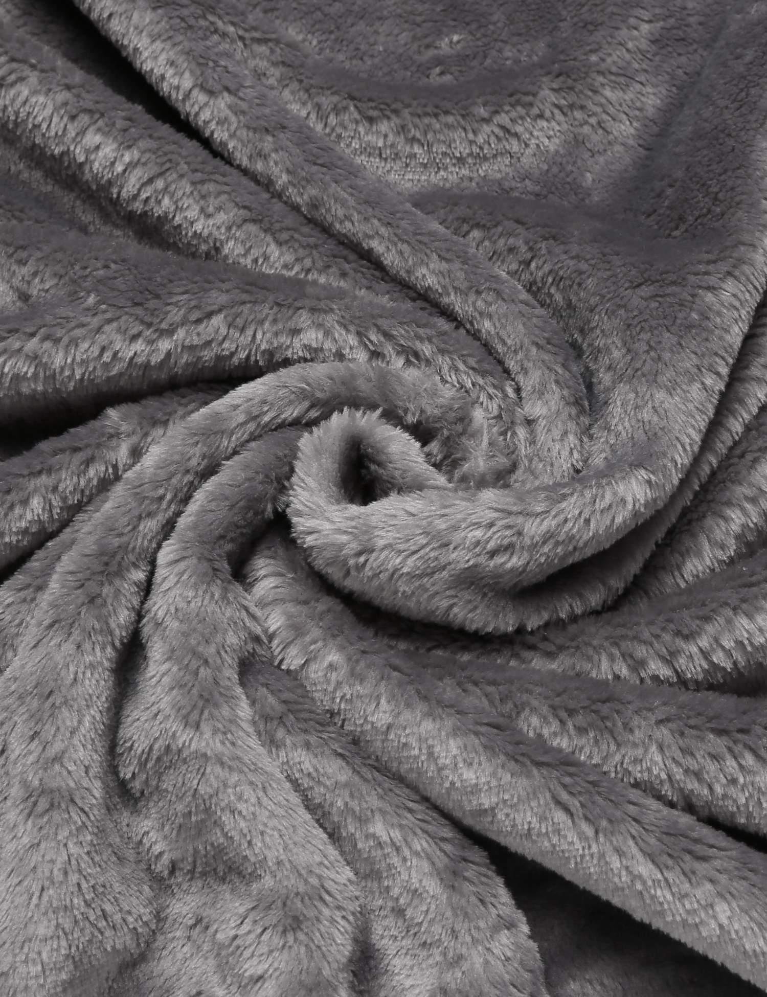 Ekouaer Womens Soft Fleece Bathrobe Kimono Spa Robe Dark Grey S