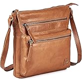 Wise Owl Accessories Small Crossbody Bags for Women Real Leather Purse Handbags Crossover Over the Shoulder Pocketbook