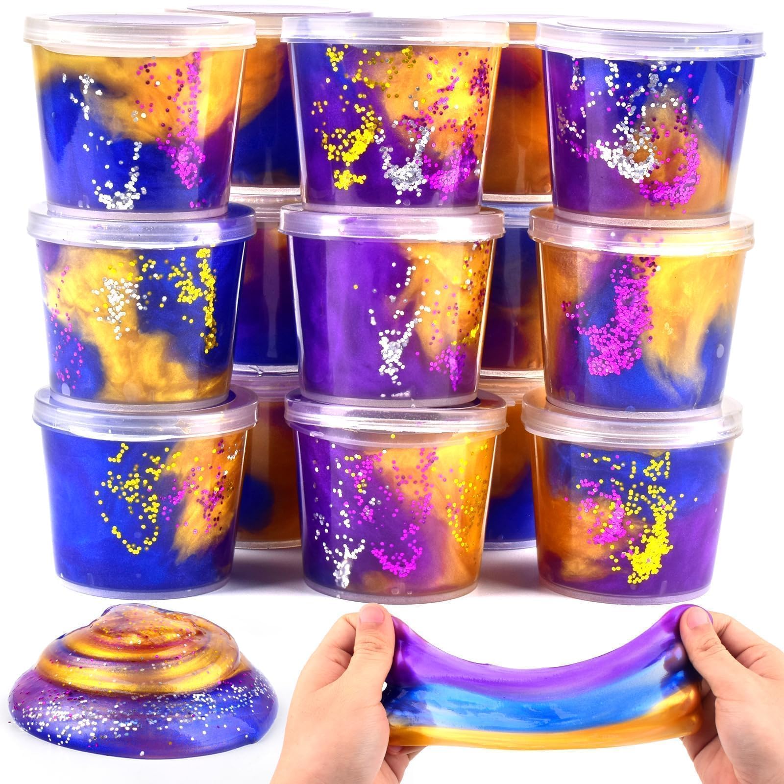 Photo 1 of 15 Pack Galaxy Slime Kit, Slime Party Favors Soft, Non-Sticky Stress Relief Toys for Kids Girls and Boys Classroom Rewards, Birthday Easter Gifts for Space Lovers